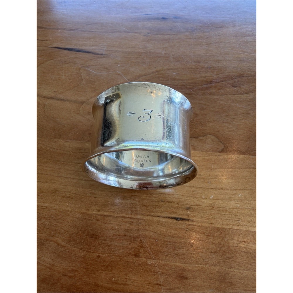 Heavy Vintage Towle Sterling Silver 36 G Napkin Ring Monogrammed 3